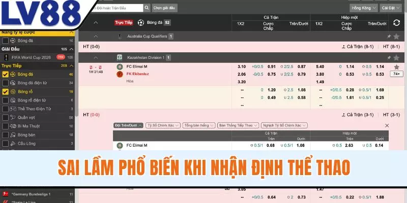 Sai lầm phổ biến khi nhận định thể thao